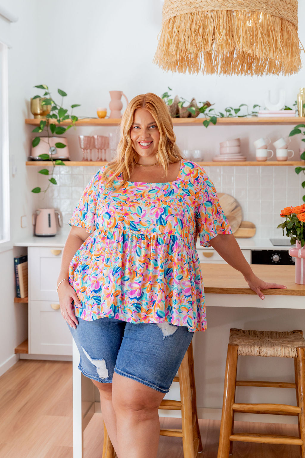 Cally Top in Carnival  Floral