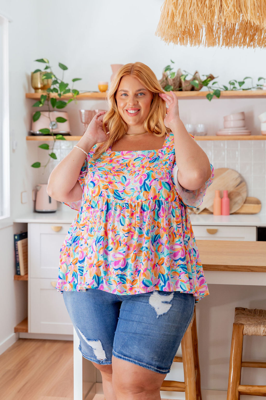 Cally Top in Carnival  Floral