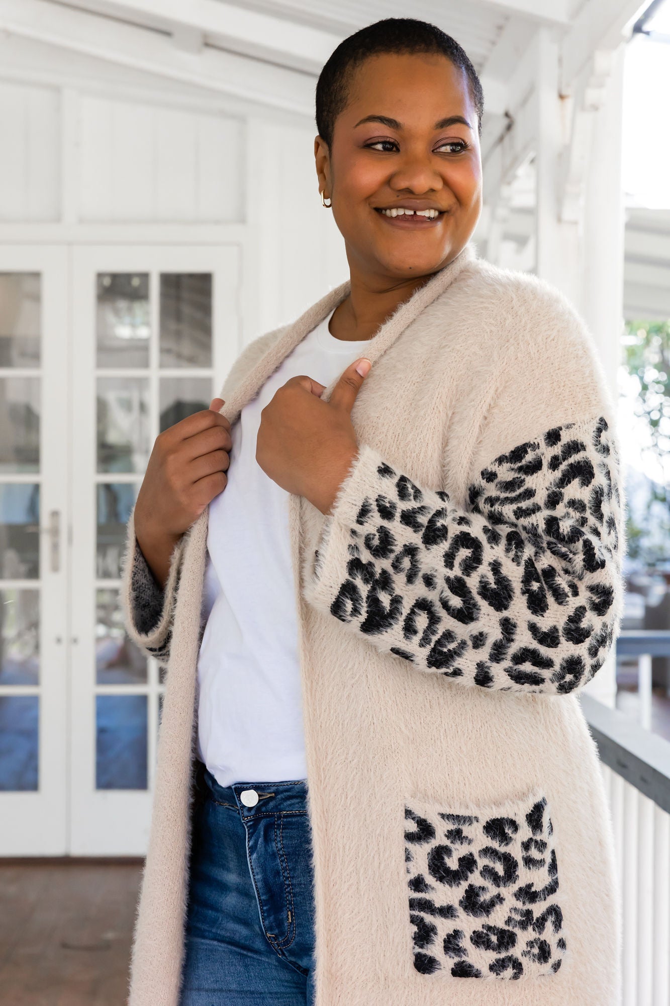 Oakland Leopard Cardigan in Beige Proud Poppy Clothing