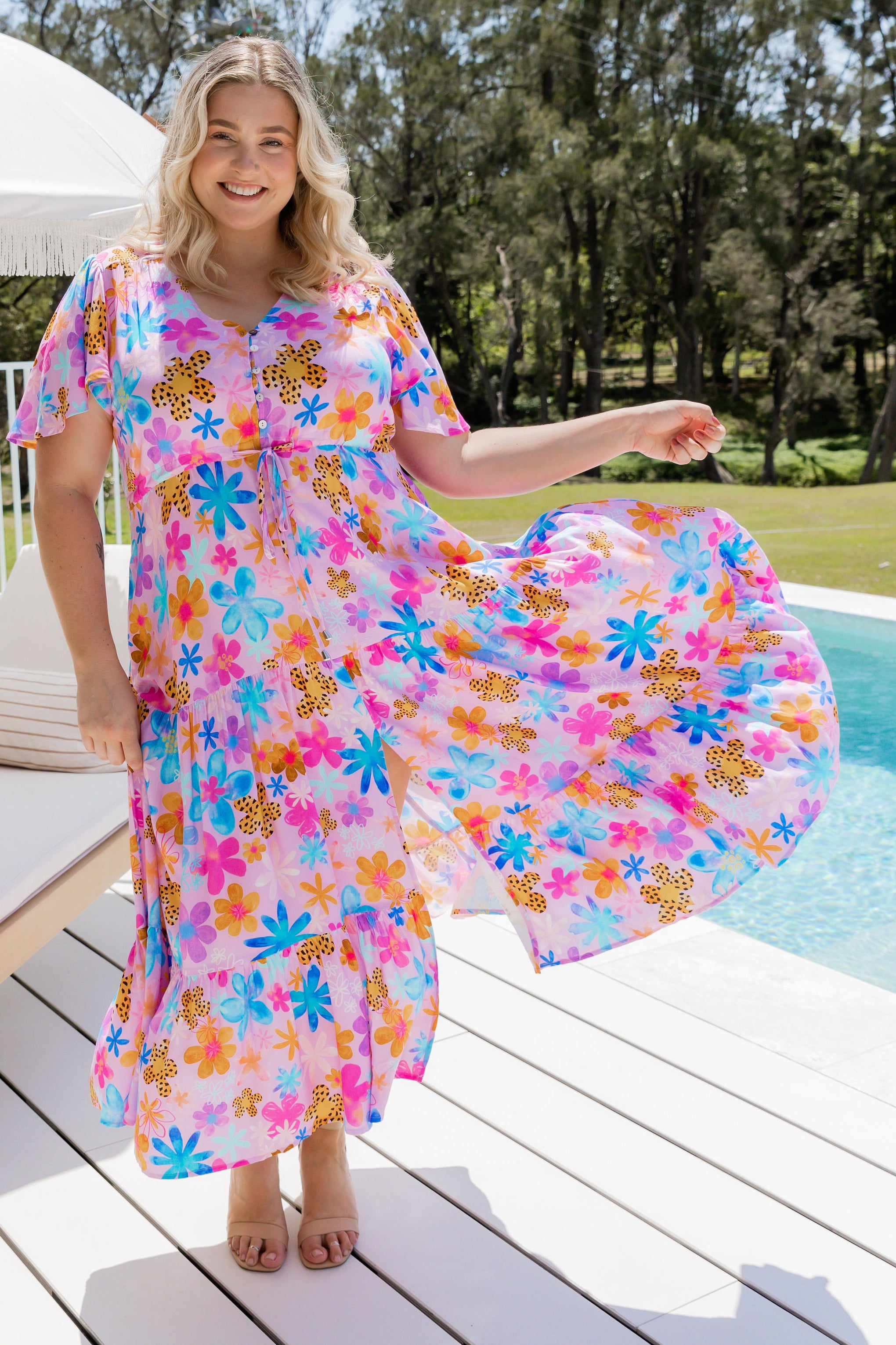 Bonnie Maxi Dress in Mauve Meadow by Kasey Rainbow – Proud Poppy Clothing