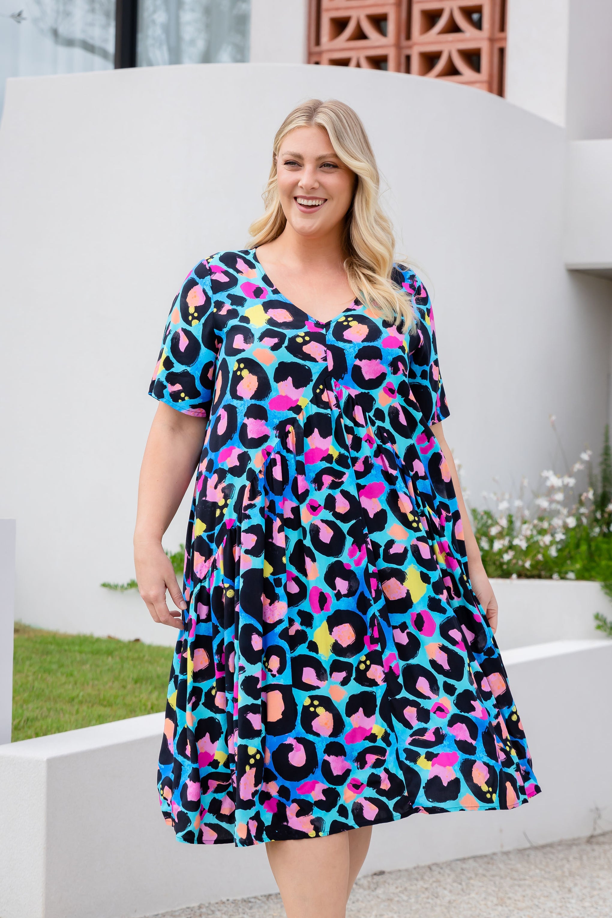 Peak Dress in Kasey Leopard by Kasey Rainbow