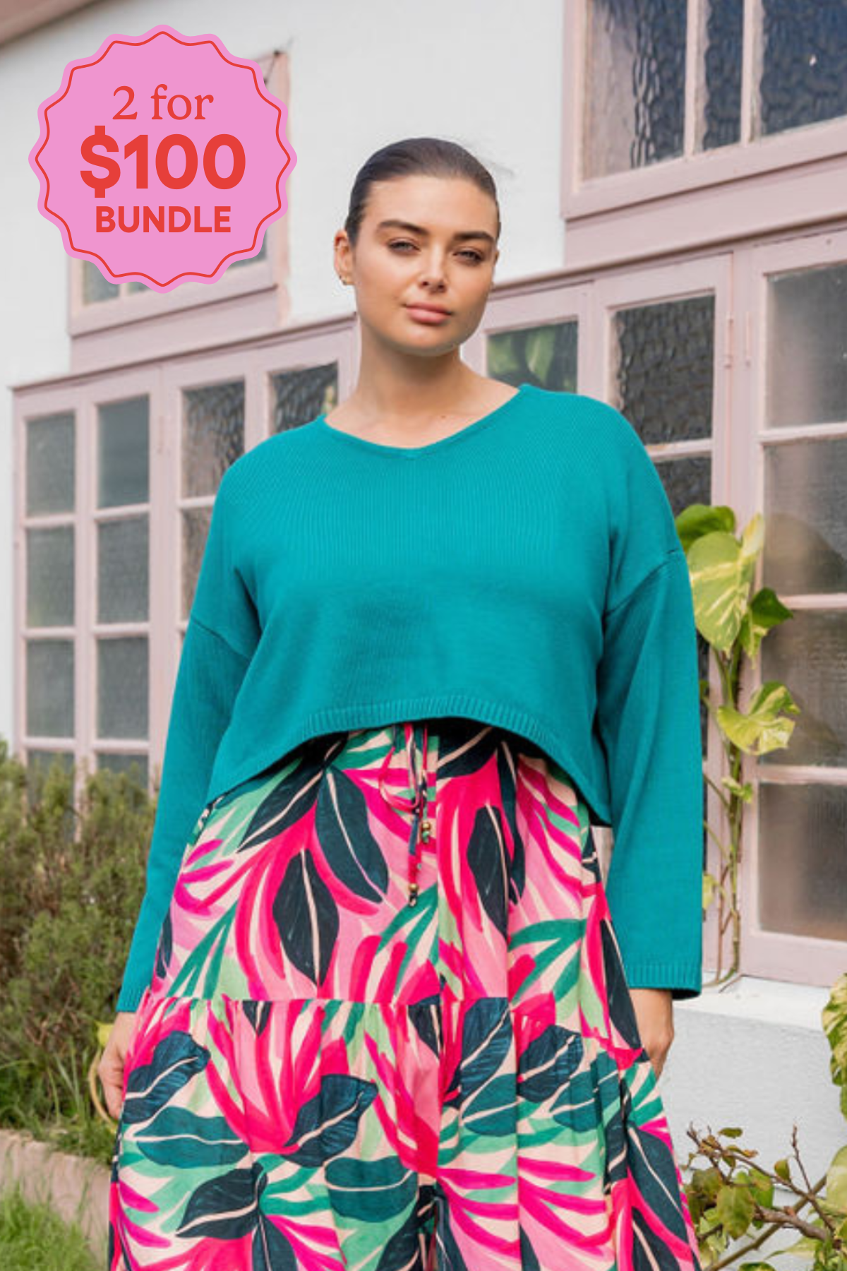 Blakely Crop Knit In Green
