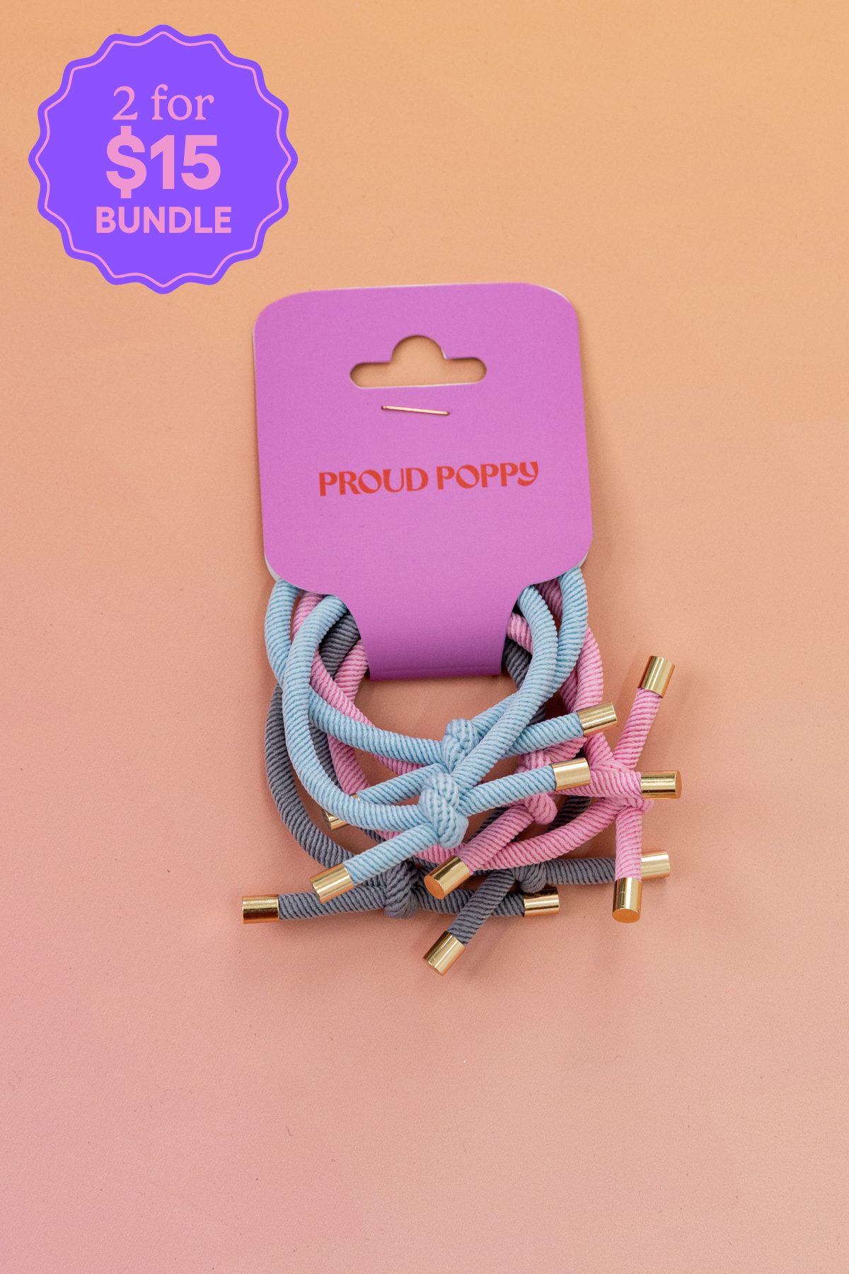 6 Pack Hair Ties in Pastel