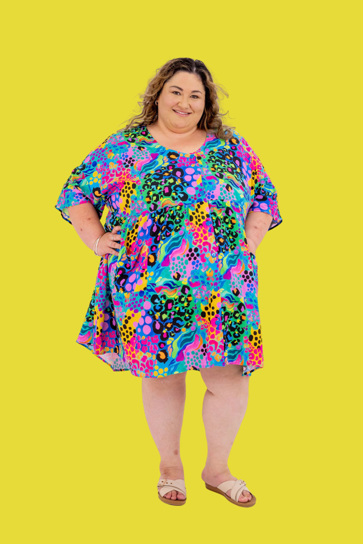 Disco Dress in Electric Leopard by Kasey Rainbow