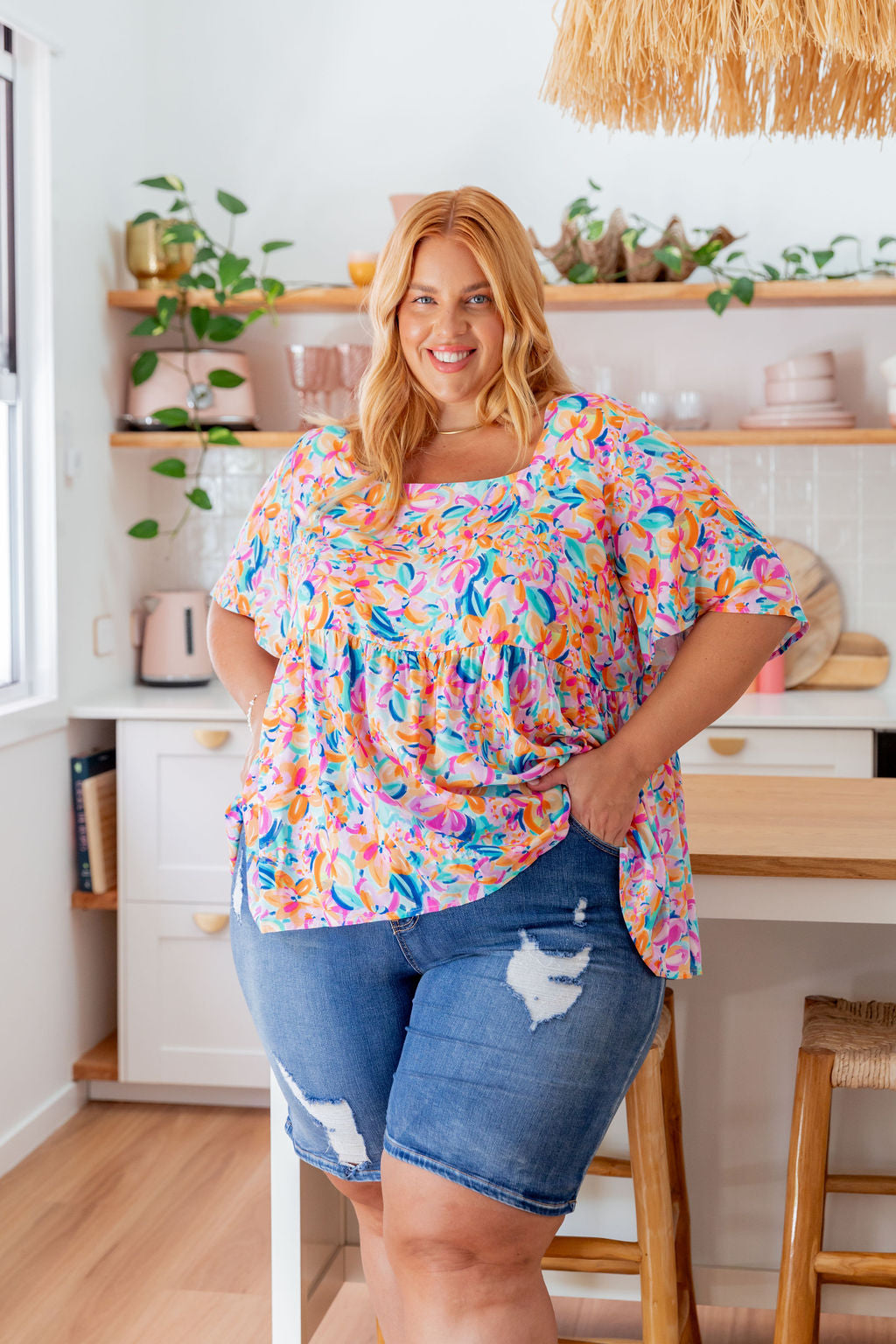 Cally Top in Carnival  Floral