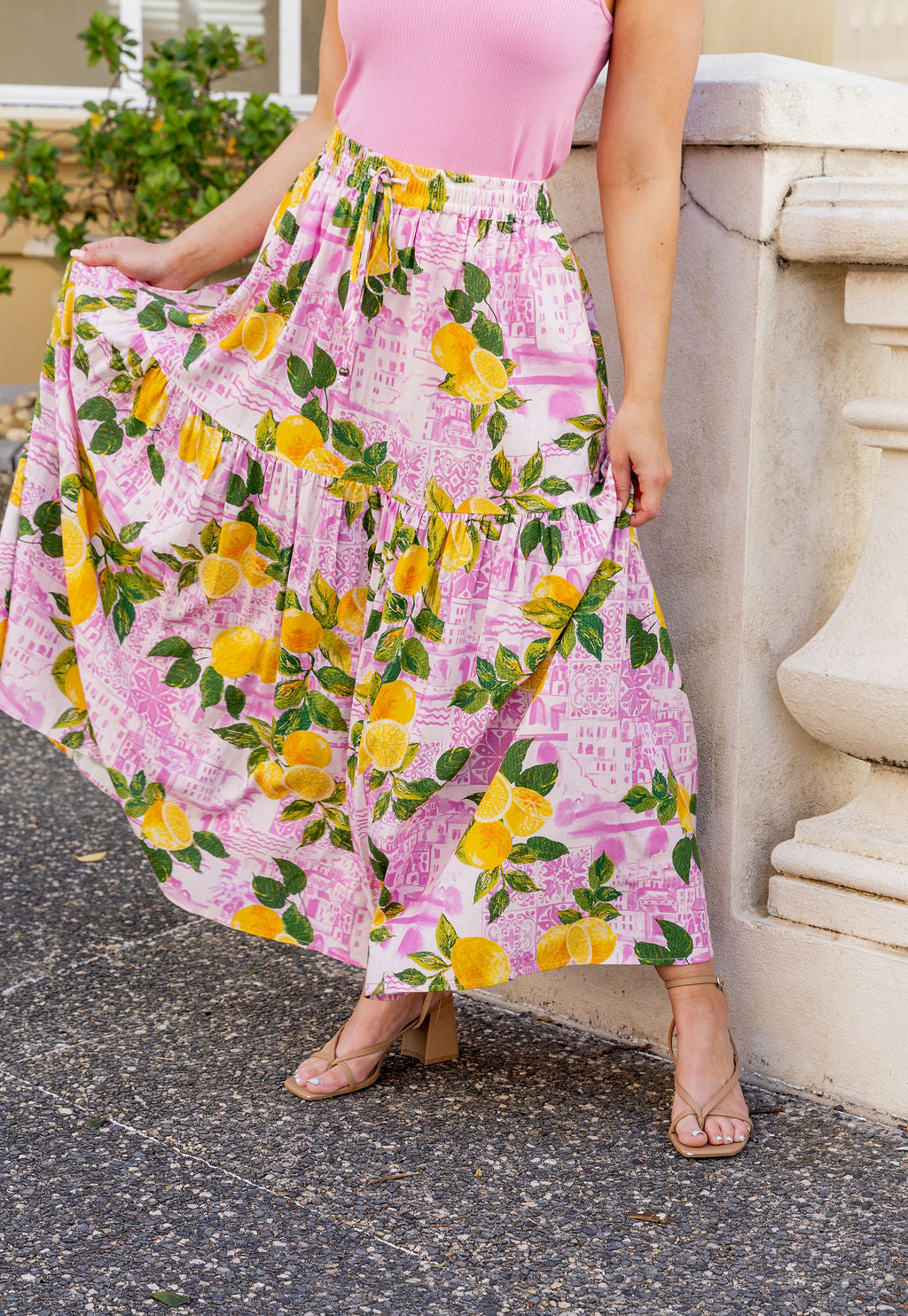 Vivien Linen Blend Skirt in Themis