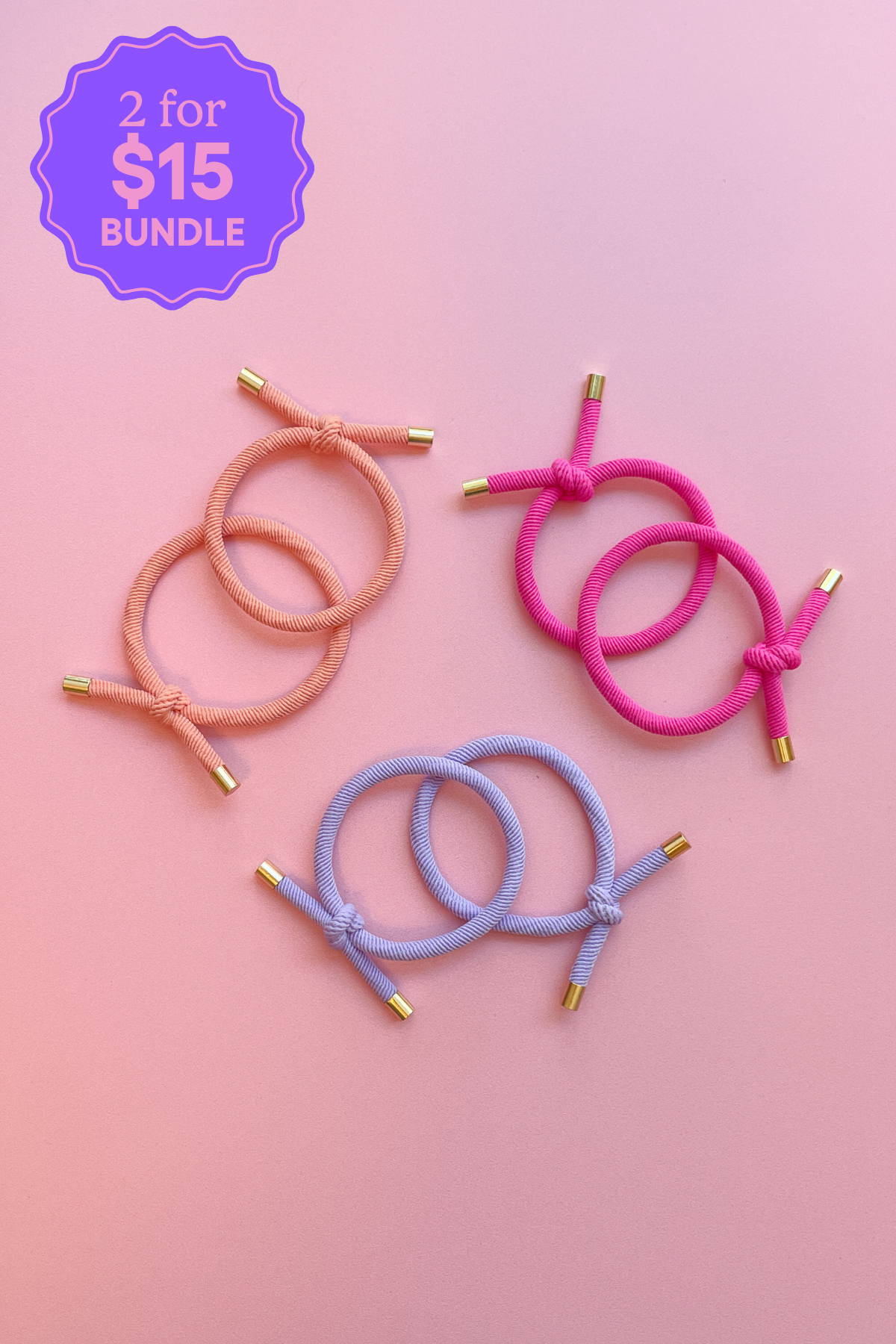 6 Pack Hair Ties in Brights