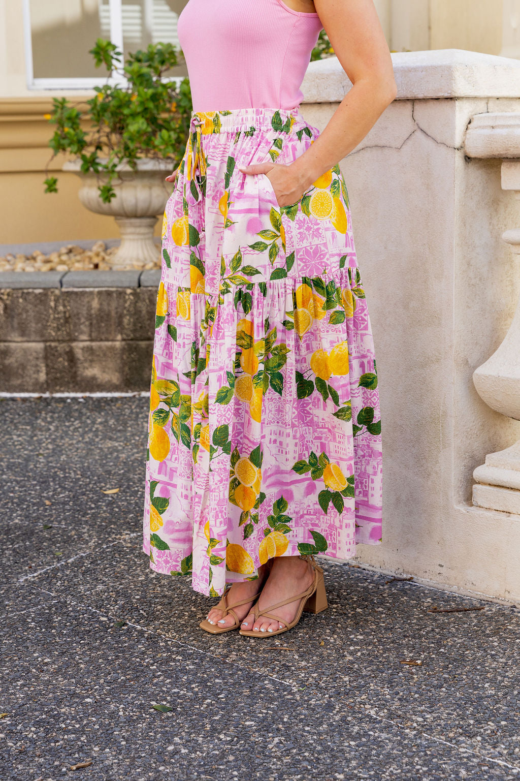 Vivien Linen Blend Skirt in Themis