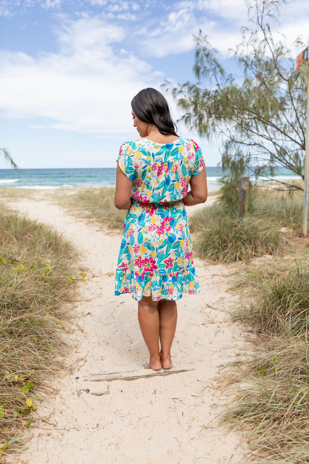 Brontie Dress in Lemon Garden