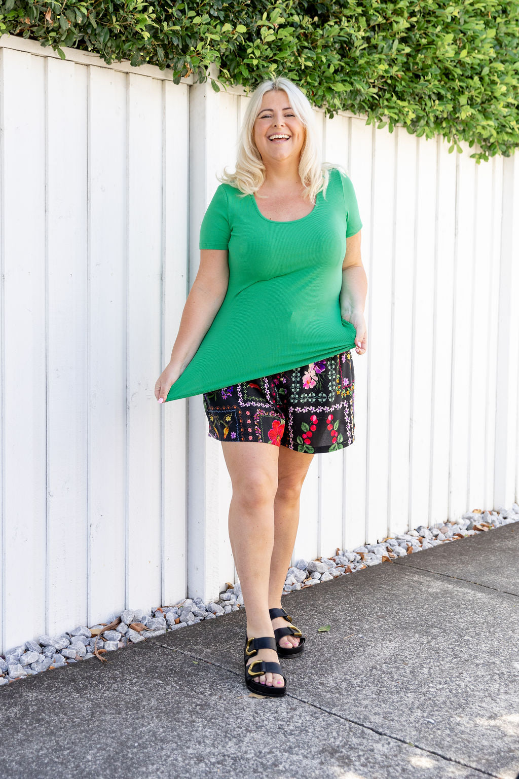 Billi Rib Tee in Green