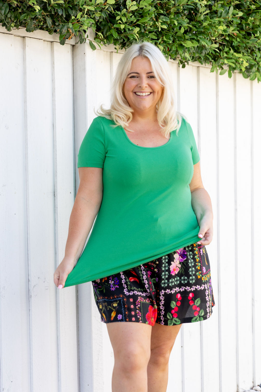 Billi Rib Tee in Green