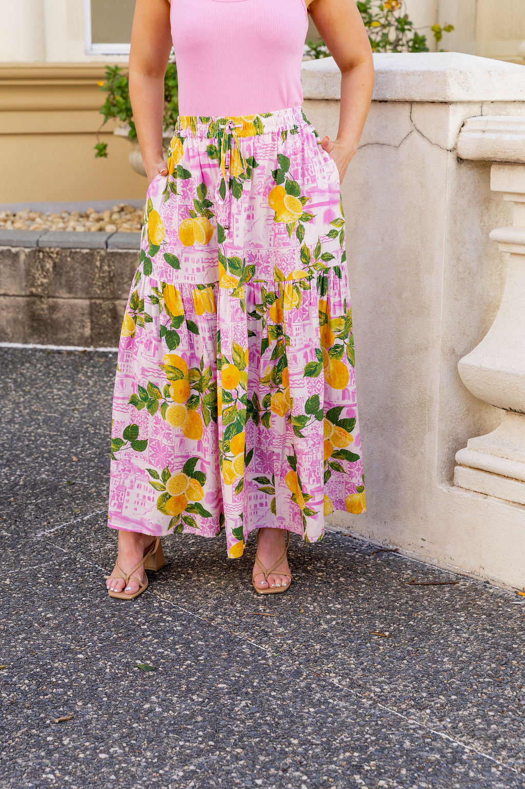 Vivien Linen Blend Skirt in Themis