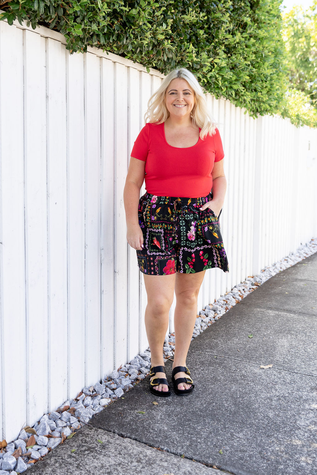 Billi Rib Tee in Red