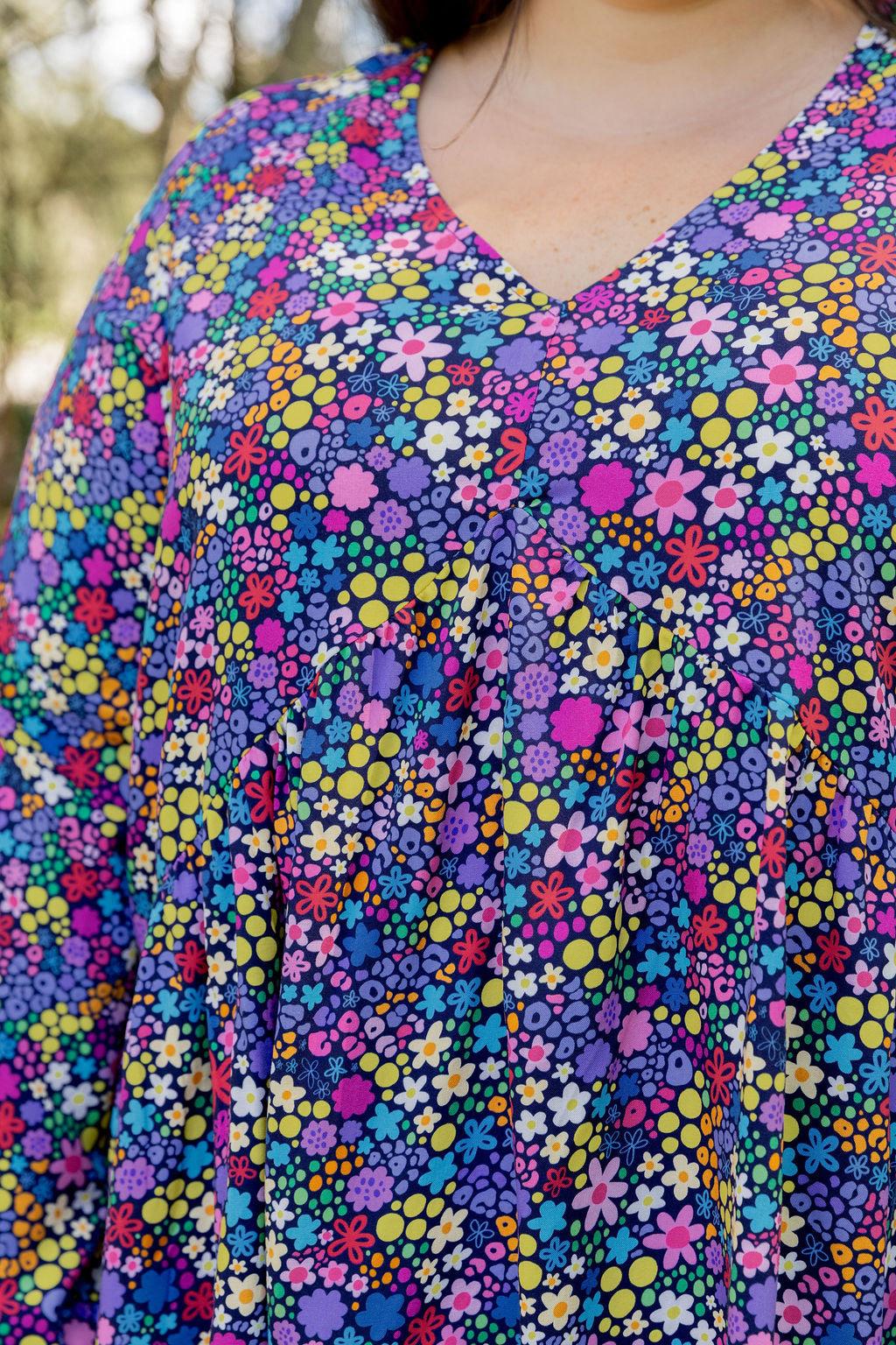 Long Sleeve Peak Top in Ditsy by Kasey Rainbow