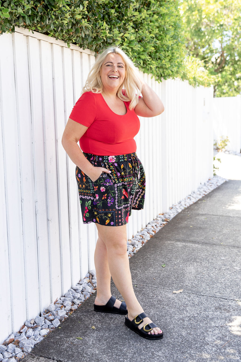 Billi Rib Tee in Red