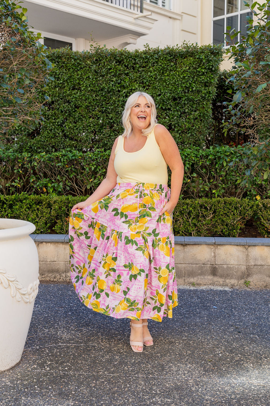 Vivien Linen Blend Skirt in Themis