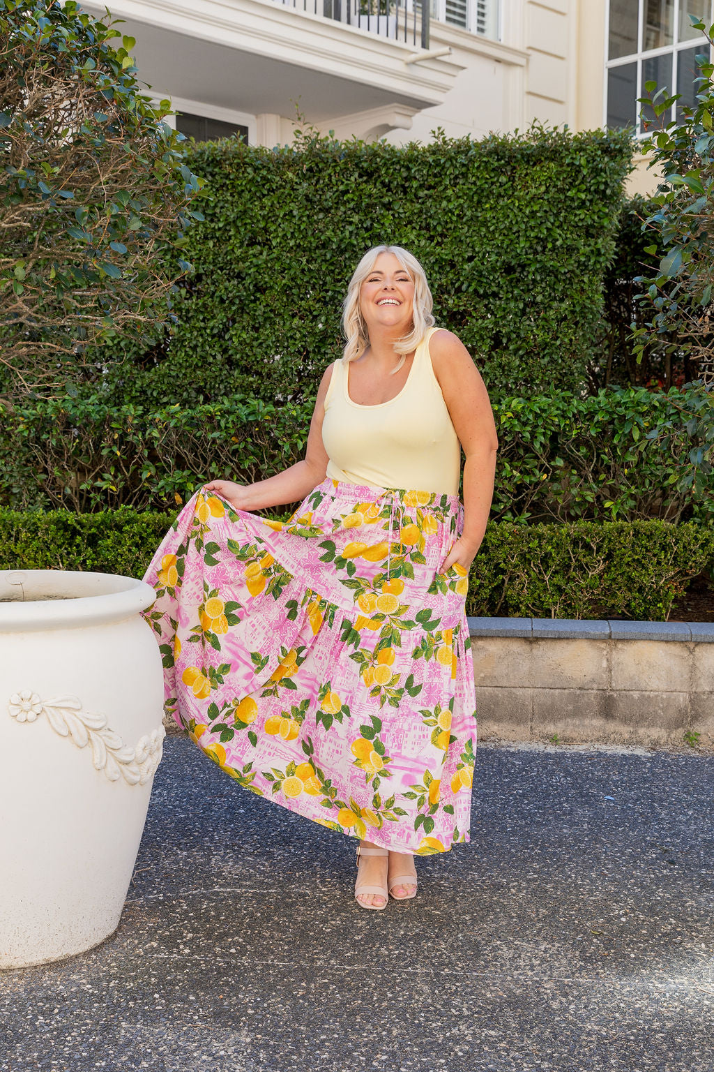 Vivien Linen Blend Skirt in Themis