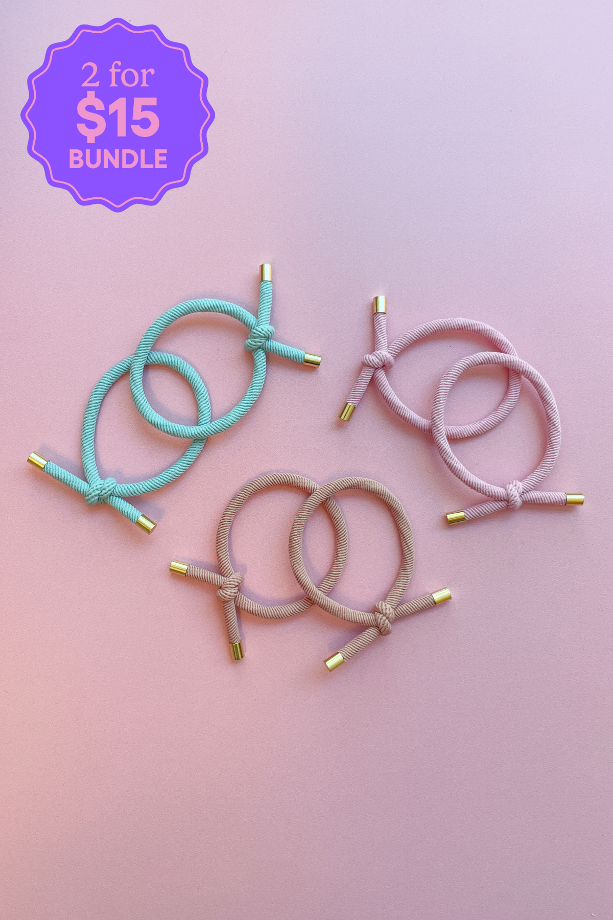 6 Pack Hair Ties in Pastel