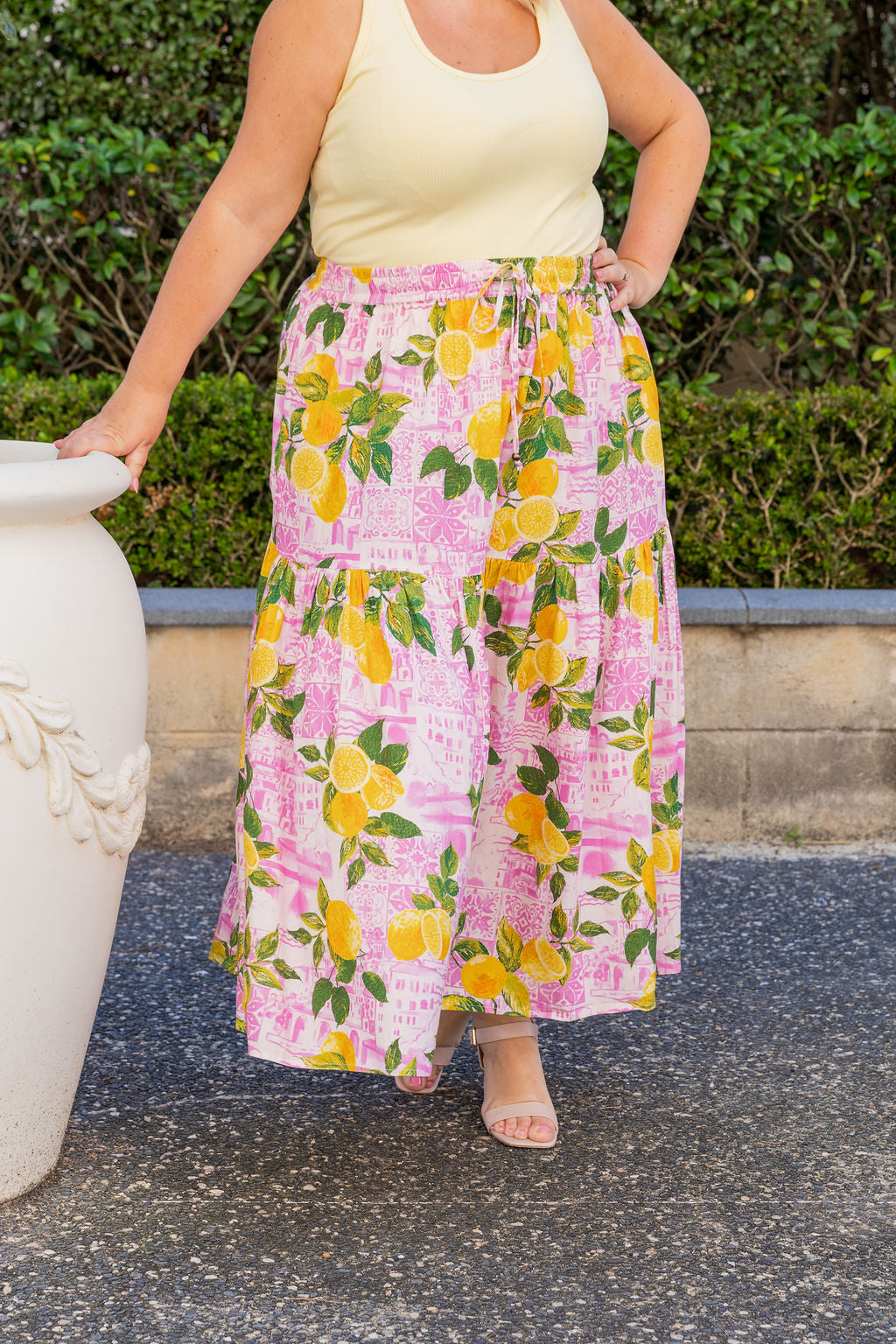 Vivien Linen Blend Skirt in Themis