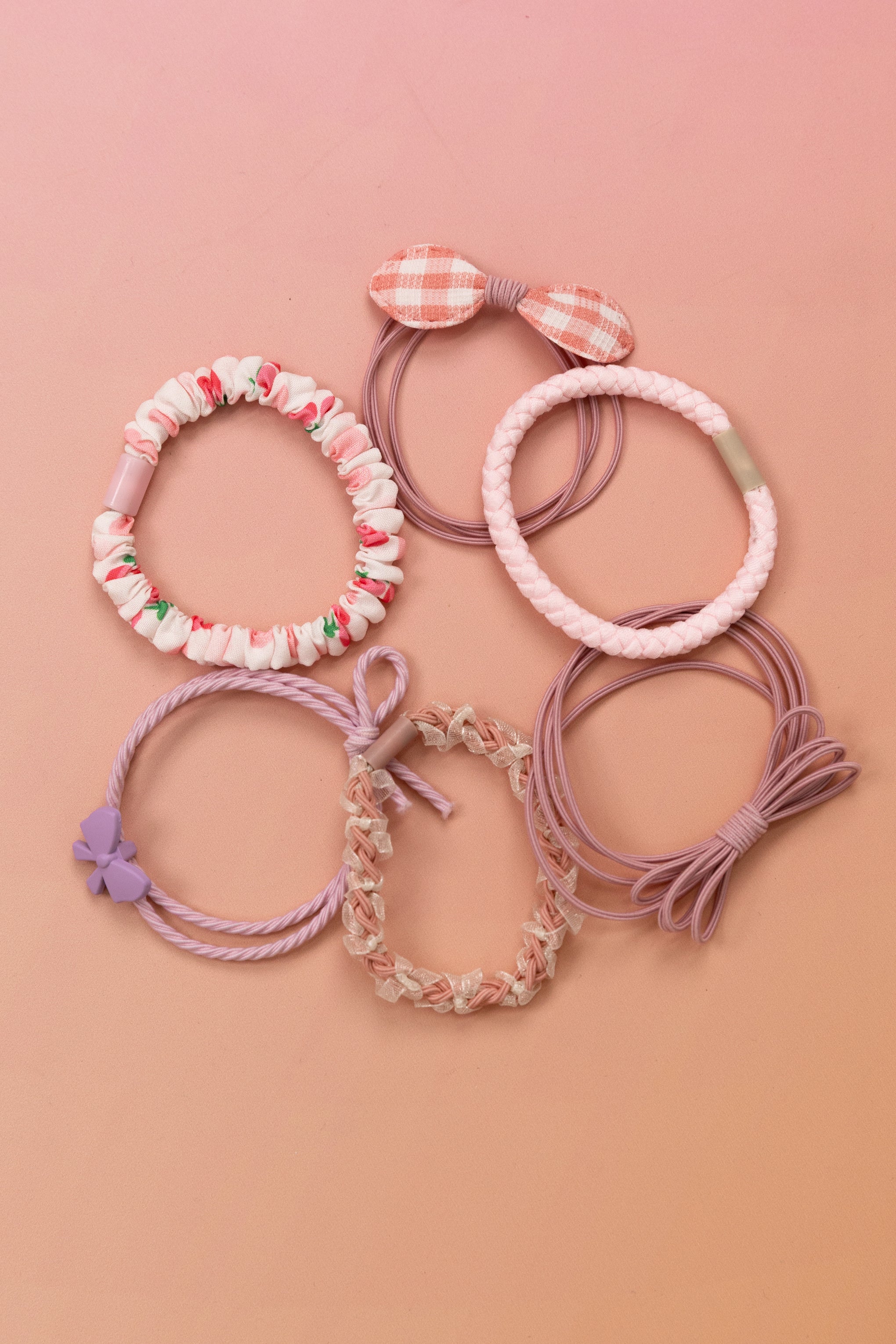 Cherry Multi Hair Ties - 6 Pack