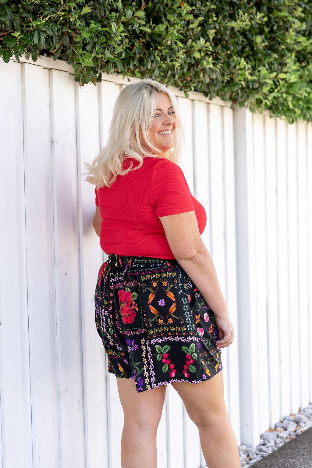 Billi Rib Tee in Red