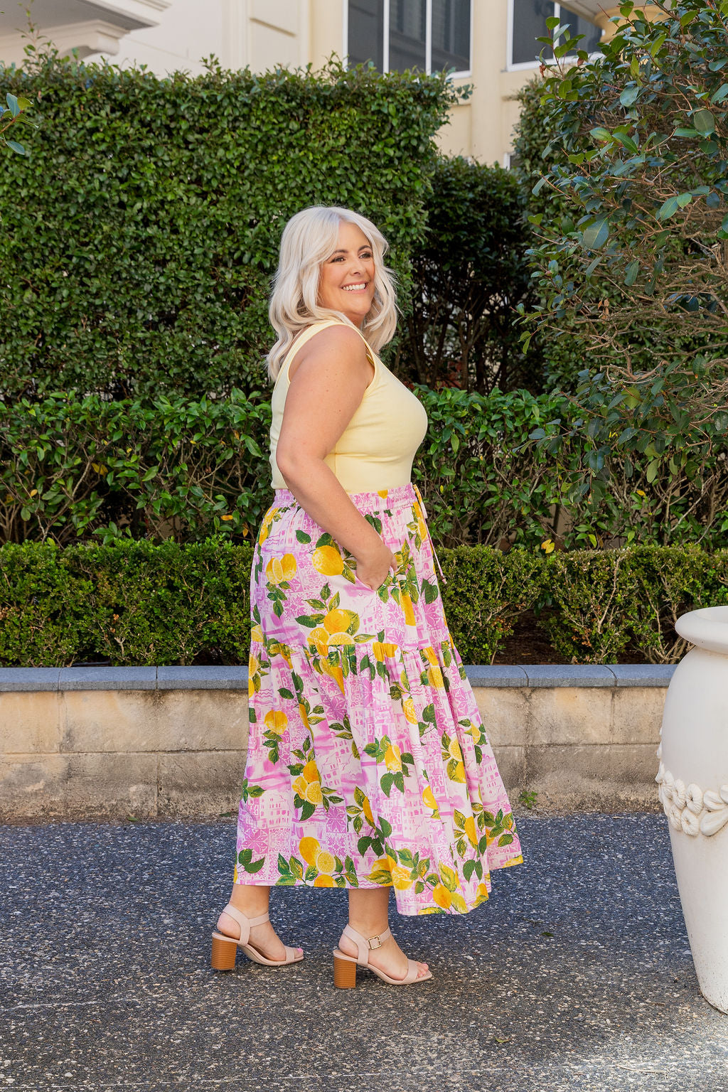 Vivien Linen Blend Skirt in Themis
