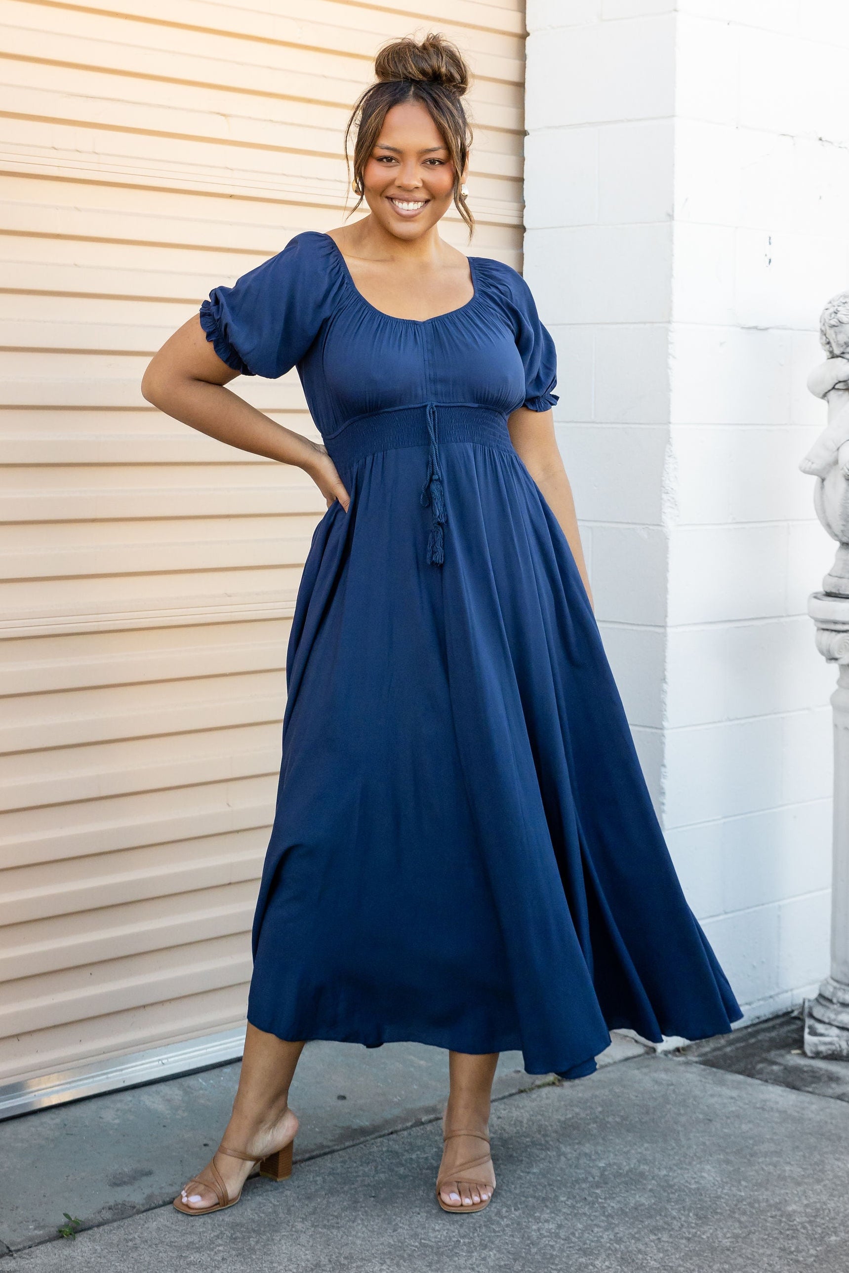 Eliza Maxi Dress in Navy