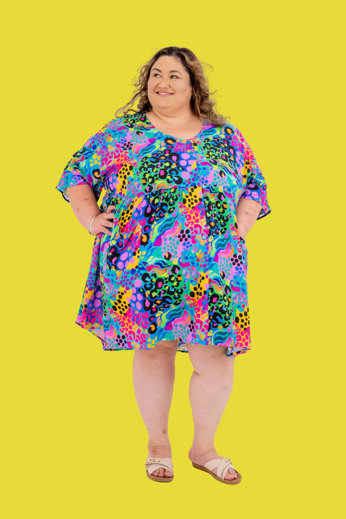 Disco Dress in Electric Leopard by Kasey Rainbow
