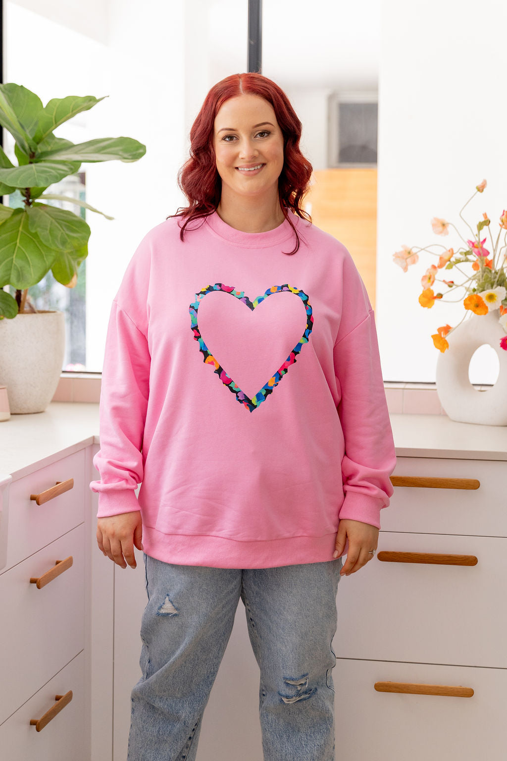 Adore Heart Sweater in Bubblegum by Kasey Rainbow