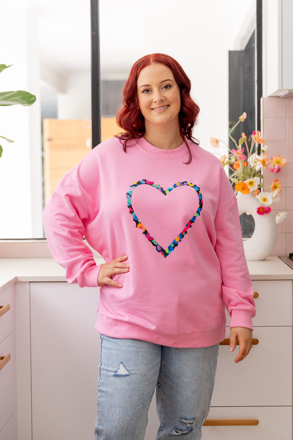 Adore Heart Sweater in Bubblegum by Kasey Rainbow