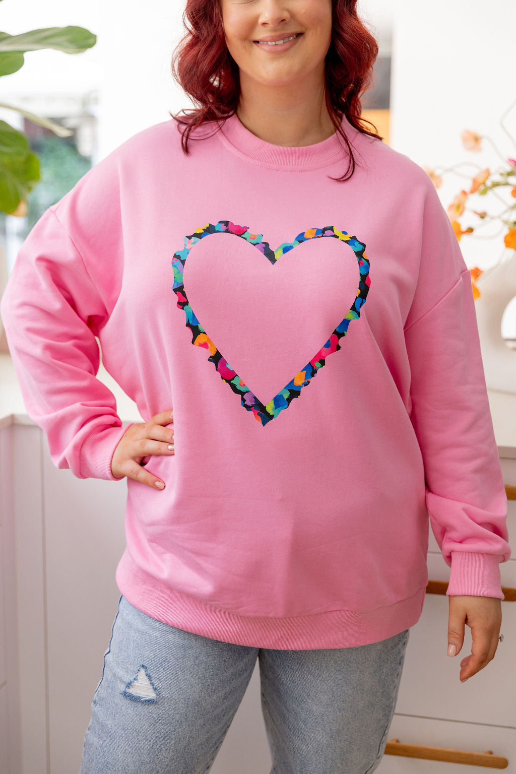 Adore Heart Sweater in Bubblegum by Kasey Rainbow