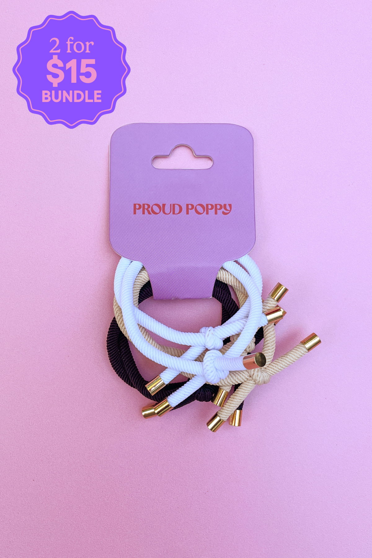 6 Pack Hair Ties in Latte Colours