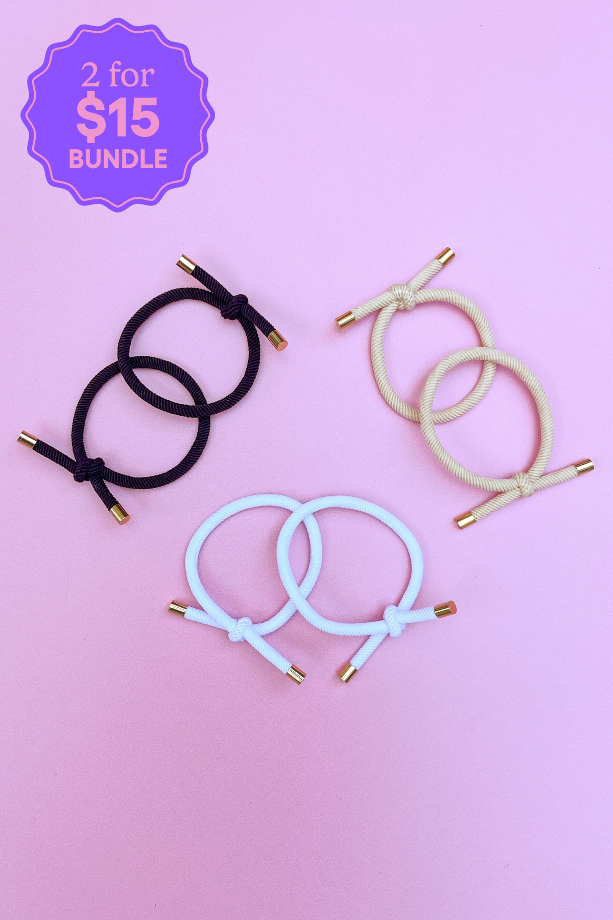 6 Pack Hair Ties in Latte Colours