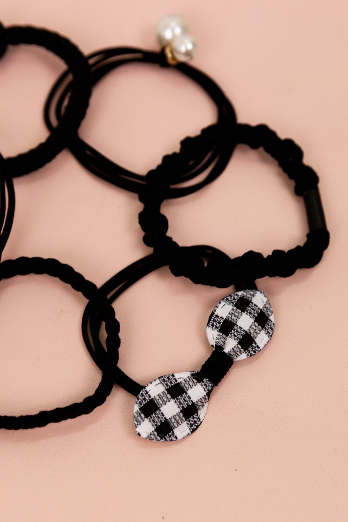 Black Mixed Hair Ties - 6 Pack