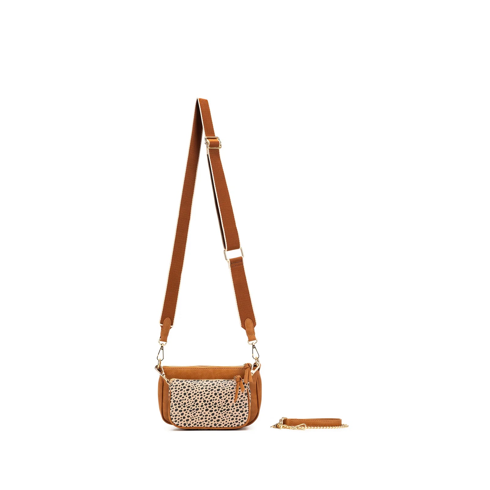 Sabie Tan & Pebbled 2 Piece Crossbody Bag by Black Caviar