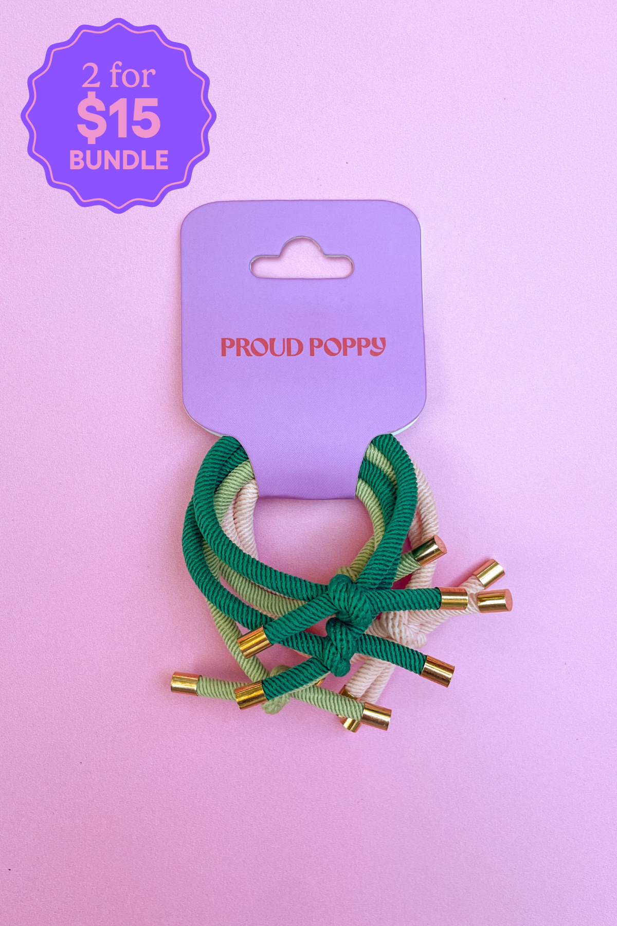 6 Pack Hair Ties in Watermelon Colours