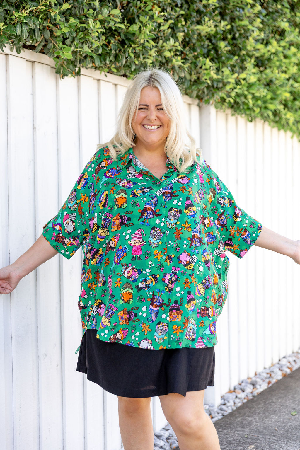 Tammin Shirt in Xmas Gnome by Kasey Rainbow