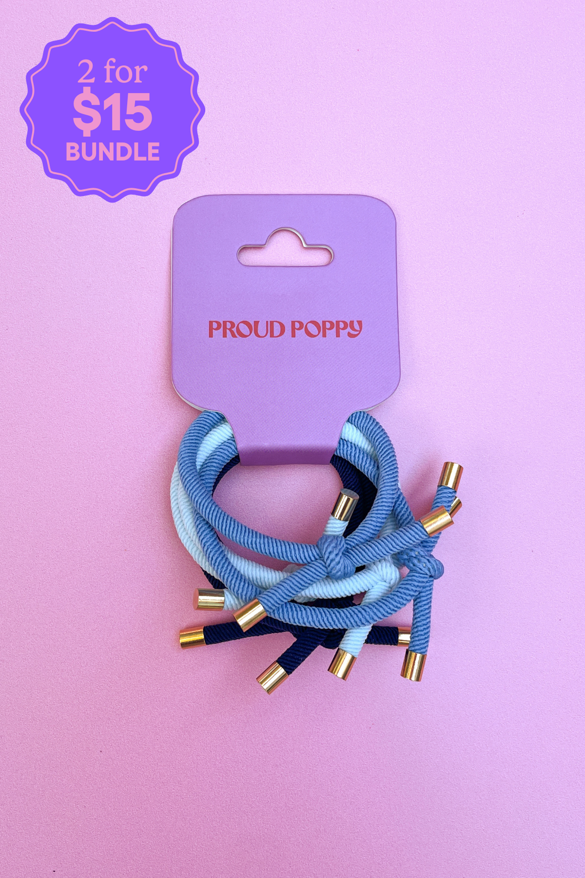 6 Pack Hair Ties in Ocean Colours