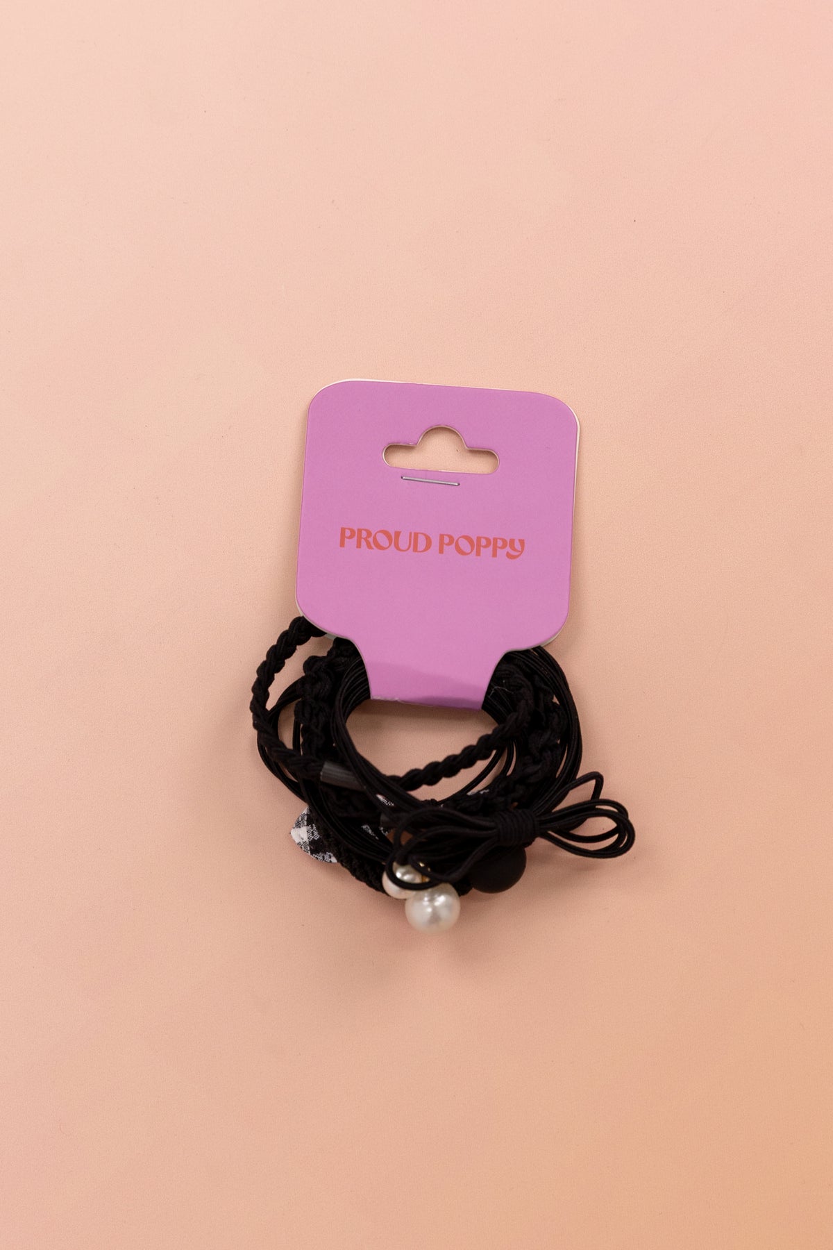 Black Mixed Hair Ties - 6 Pack