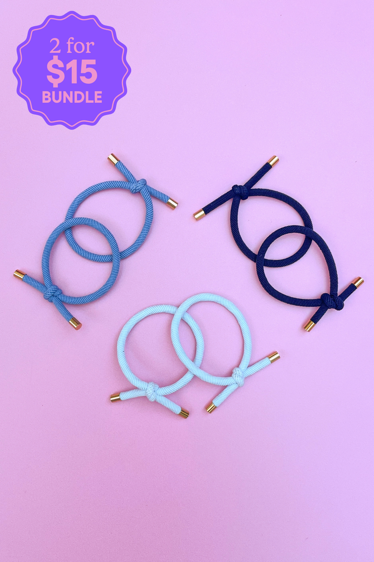6 Pack Hair Ties in Ocean Colours