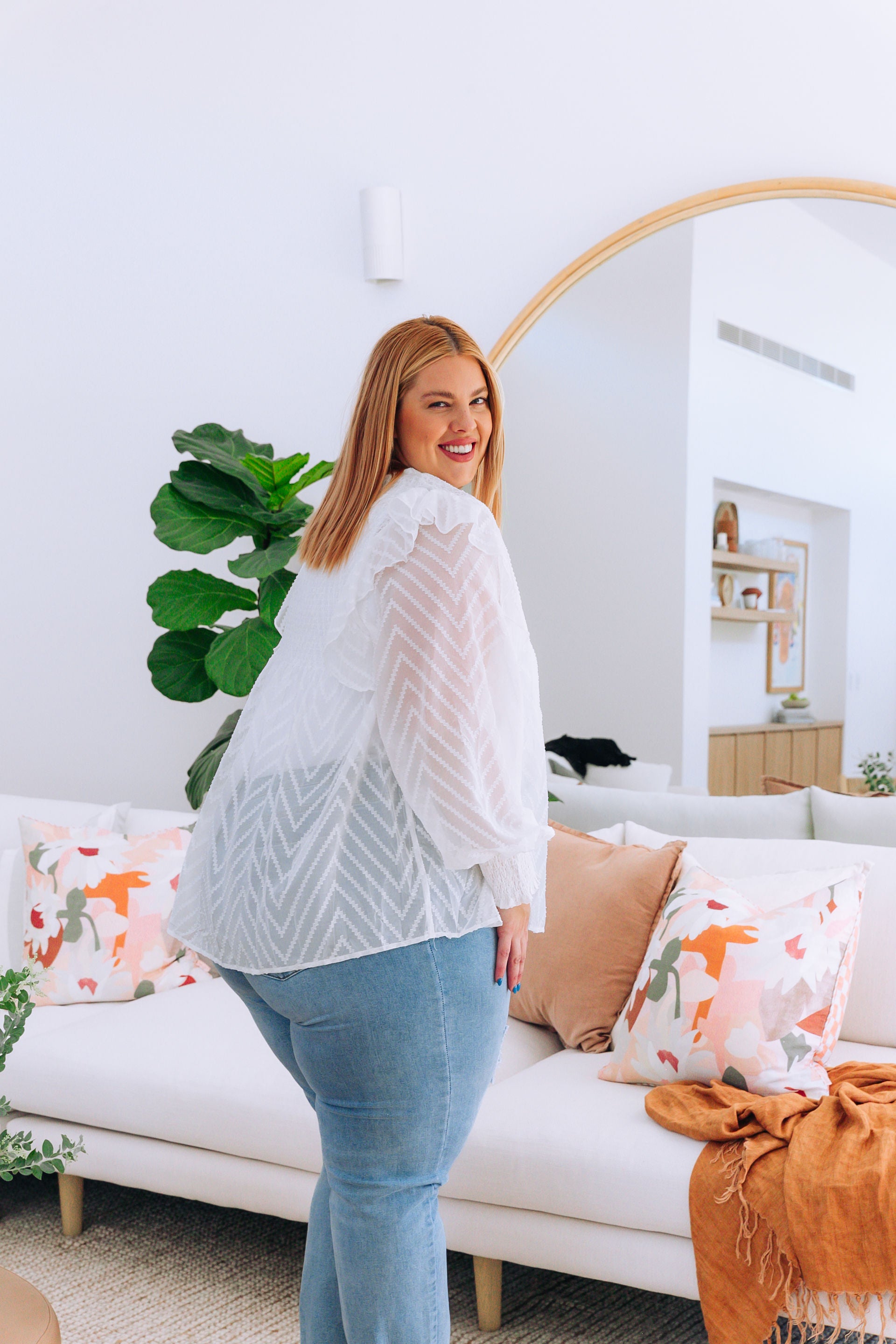 Cora Long Sleeve Top in White