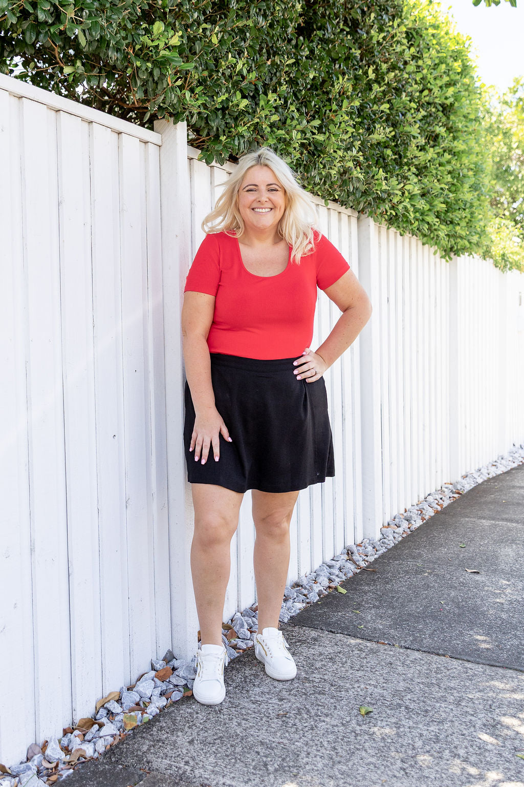 Samara Linen Blend Skort in Black