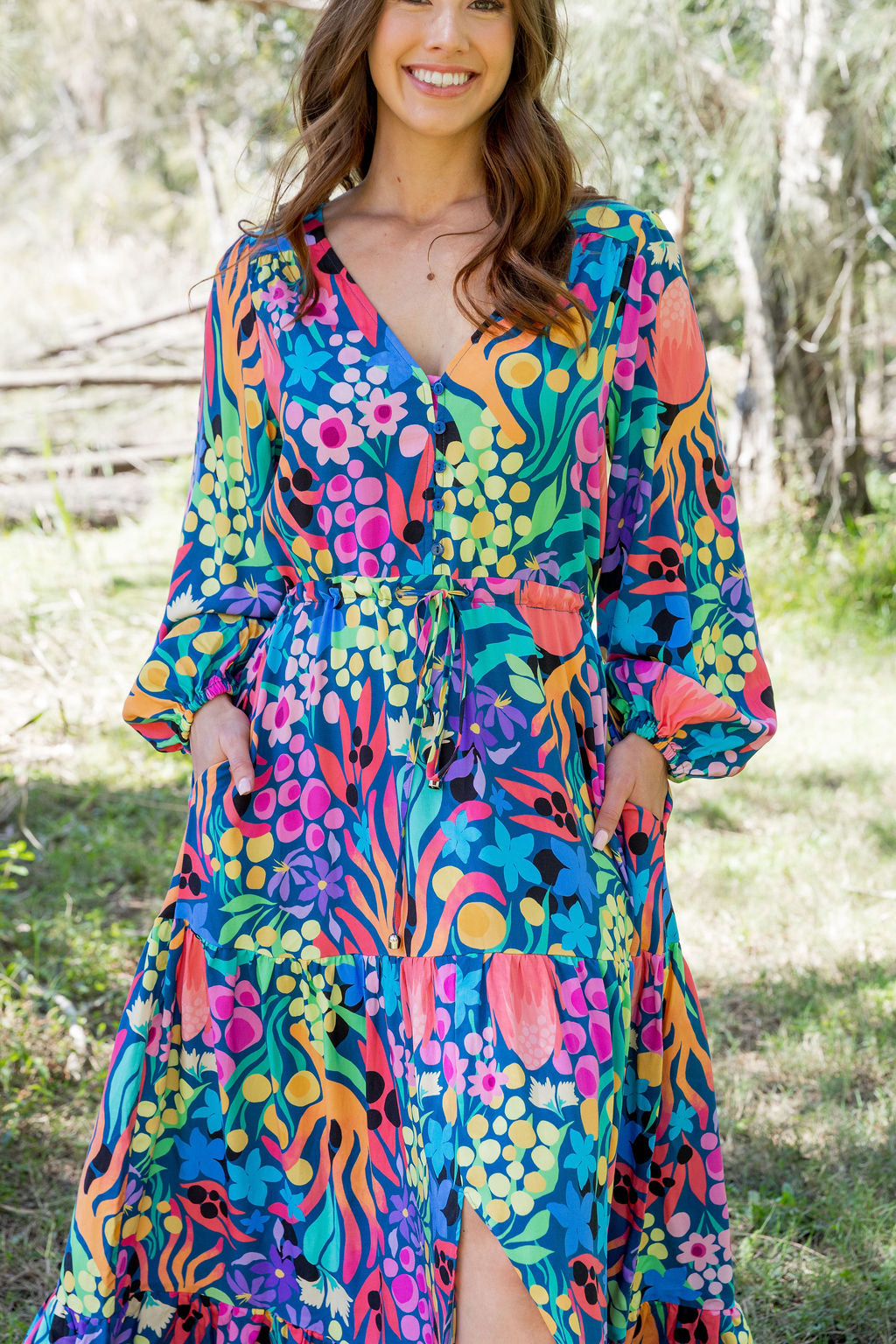 Bonnie Long Sleeve Dress in Natives by Kasey Rainbow