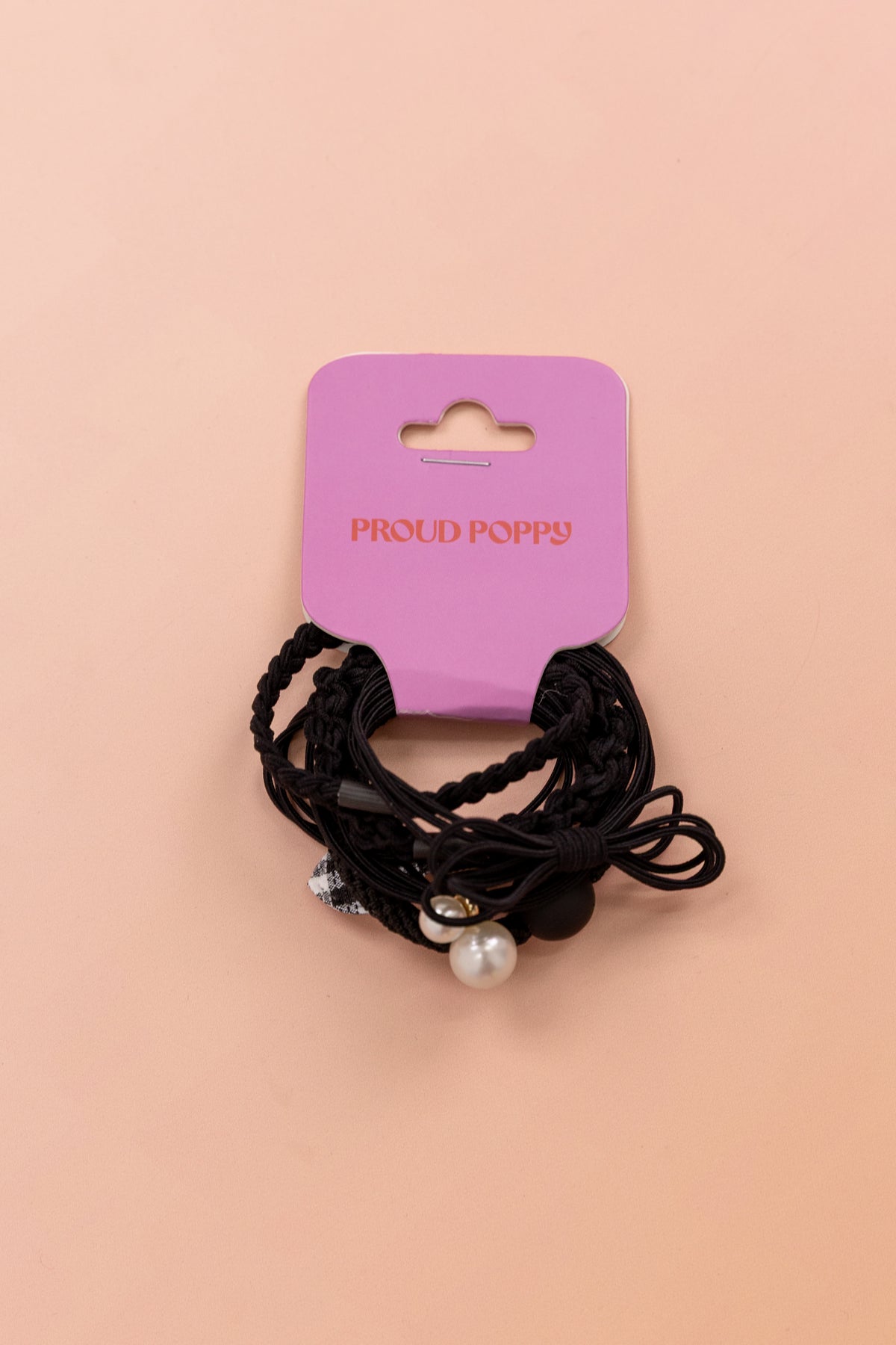 Black Mixed Hair Ties - 6 Pack