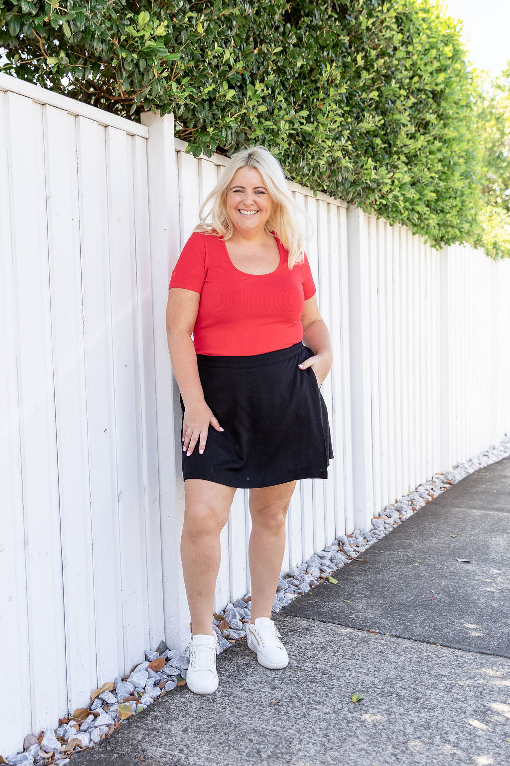 Samara Linen Blend Skort in Black