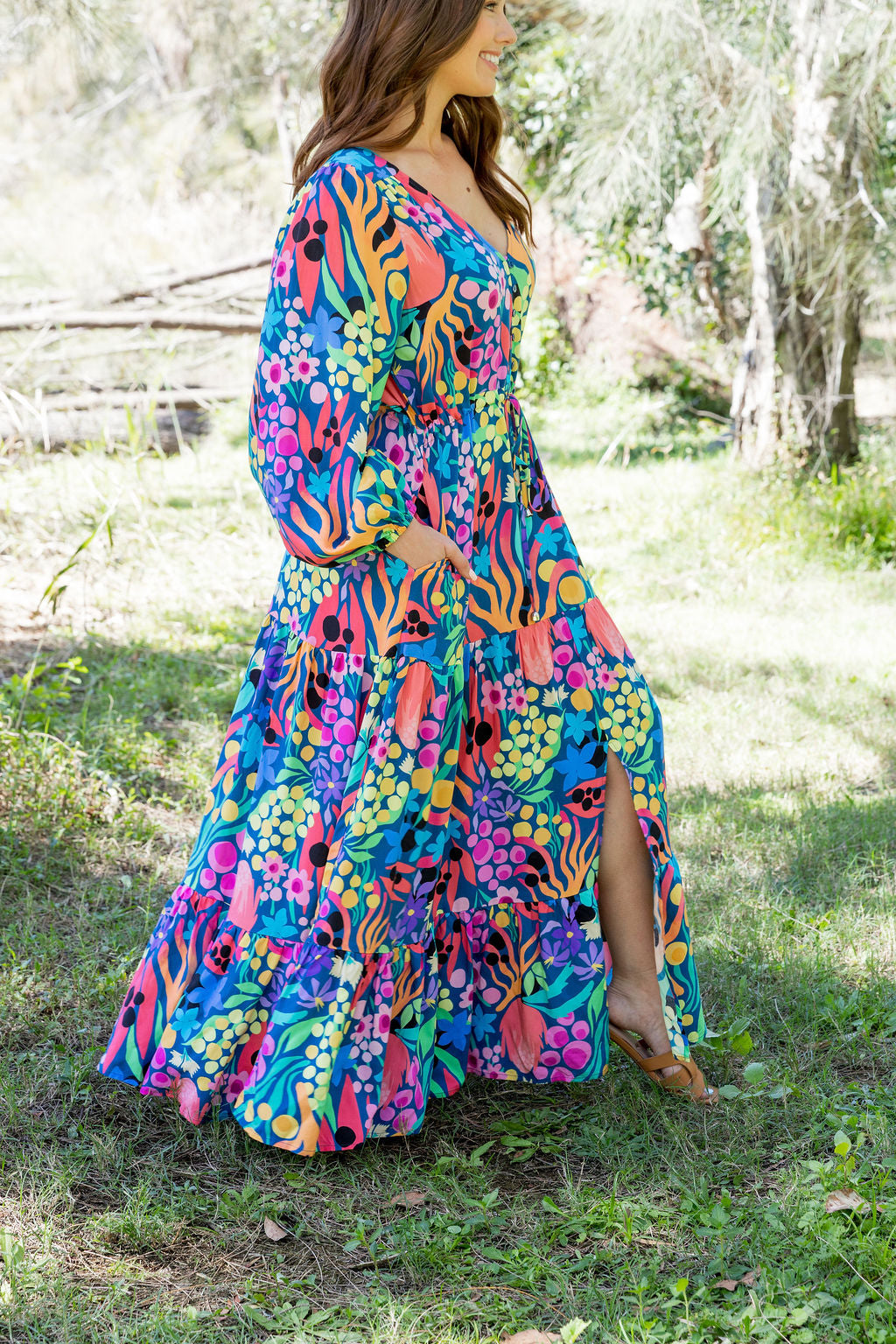 Bonnie Long Sleeve Dress in Natives by Kasey Rainbow