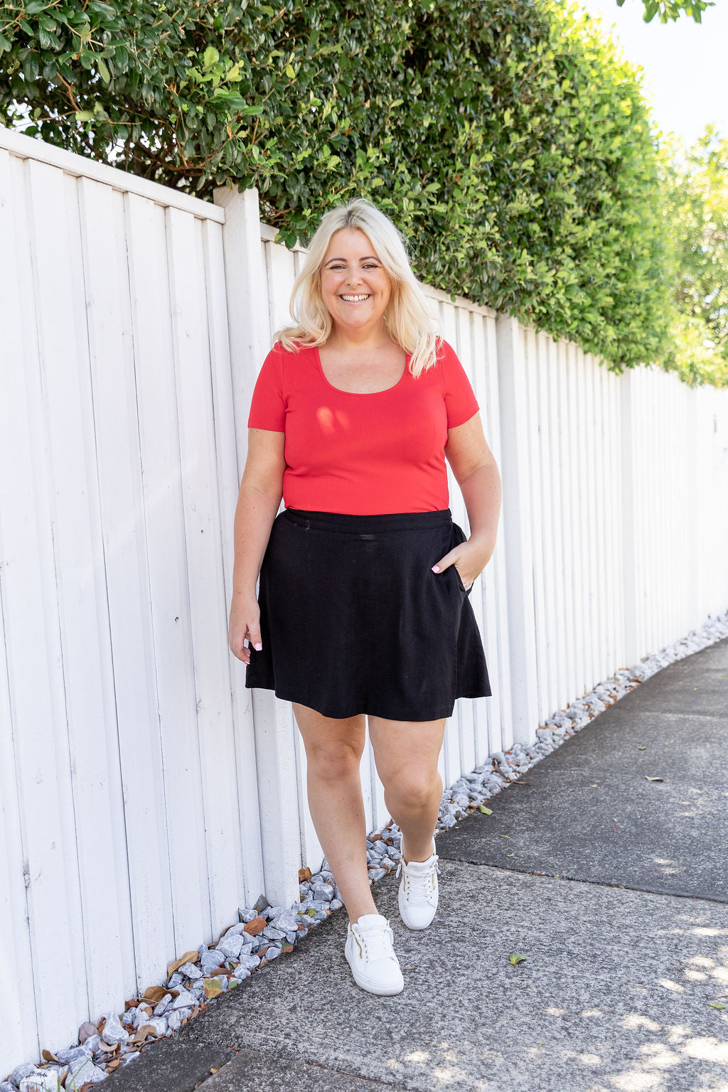 Samara Linen Blend Skort in Black