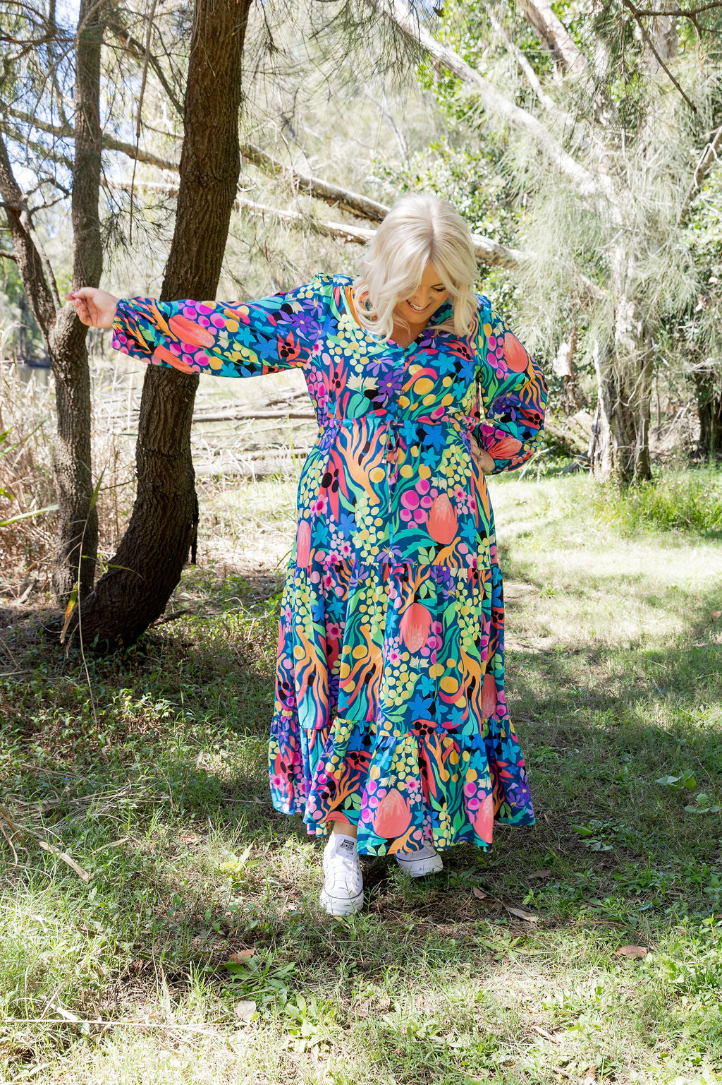 Bonnie Long Sleeve Dress in Natives by Kasey Rainbow