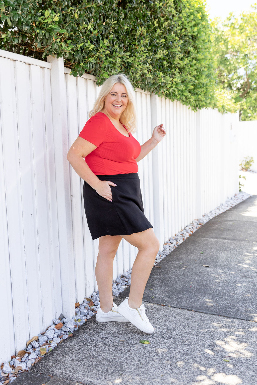 Samara Linen Blend Skort in Black