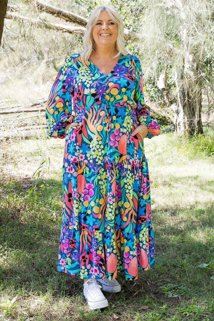 Bonnie Long Sleeve Dress in Natives by Kasey Rainbow